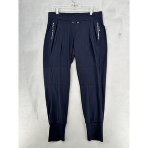 Raffaello Rossi Candy Joggers Navy Blue Elastic Waist Zip Pocket Pants Size 42